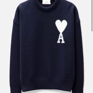 Ami Paris Ami De Coeur Felted Merino Wool Sweater (with tag on)